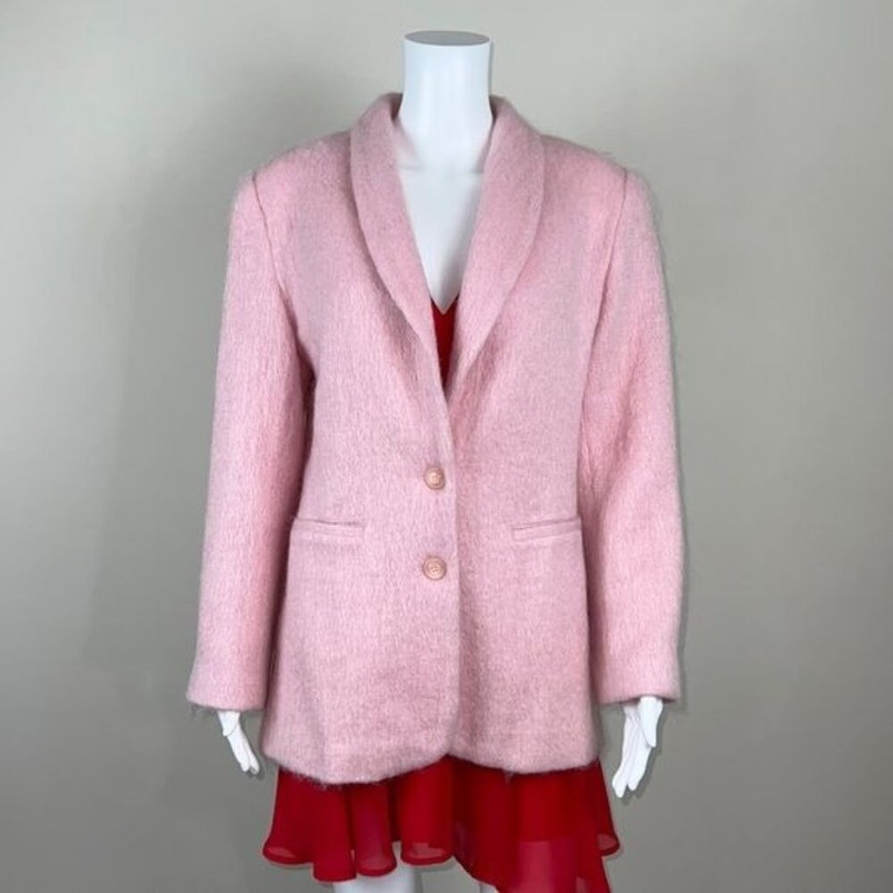 Vintage Pink Shawl Collar Blazer Jacket